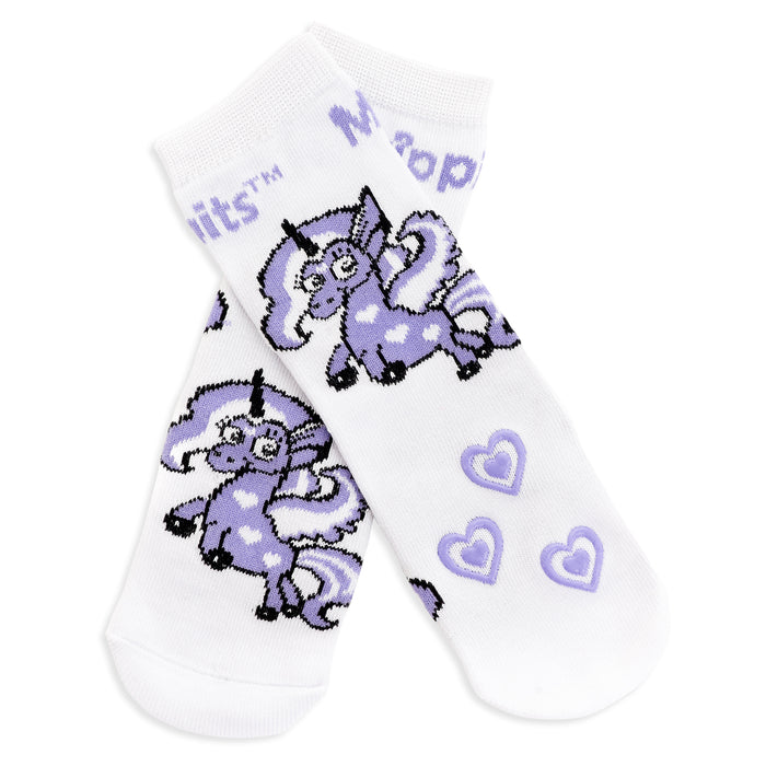 Baby/Kids Bamboo Socks with Grips - Purple Unicorn