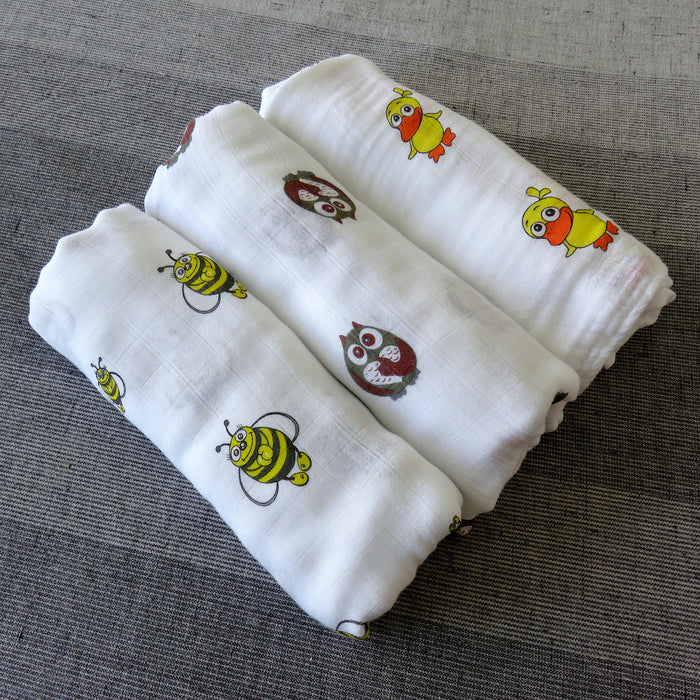 100% Bamboo Muslin Swaddle Blankets  - Gift Set