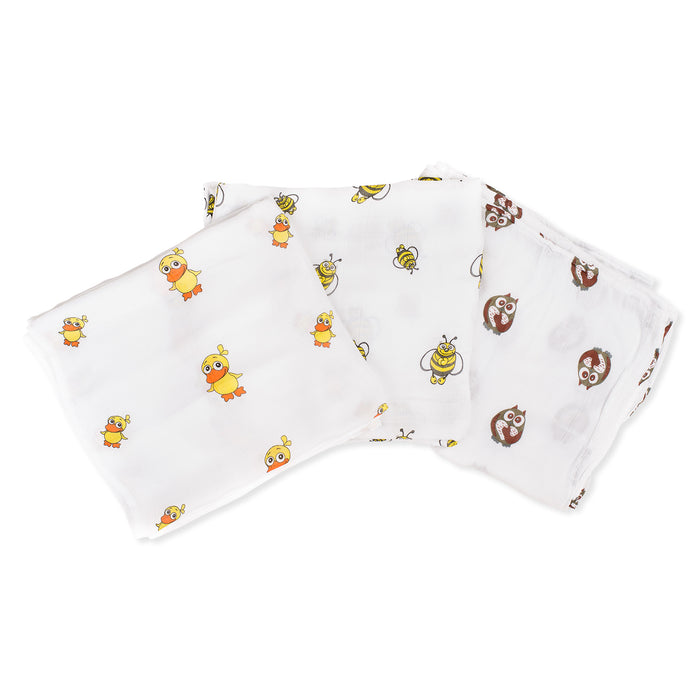 100% Bamboo Muslin Swaddle Blanket  - Duck