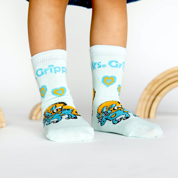 Baby/Kids Bamboo Grip Socks - Blue Pony