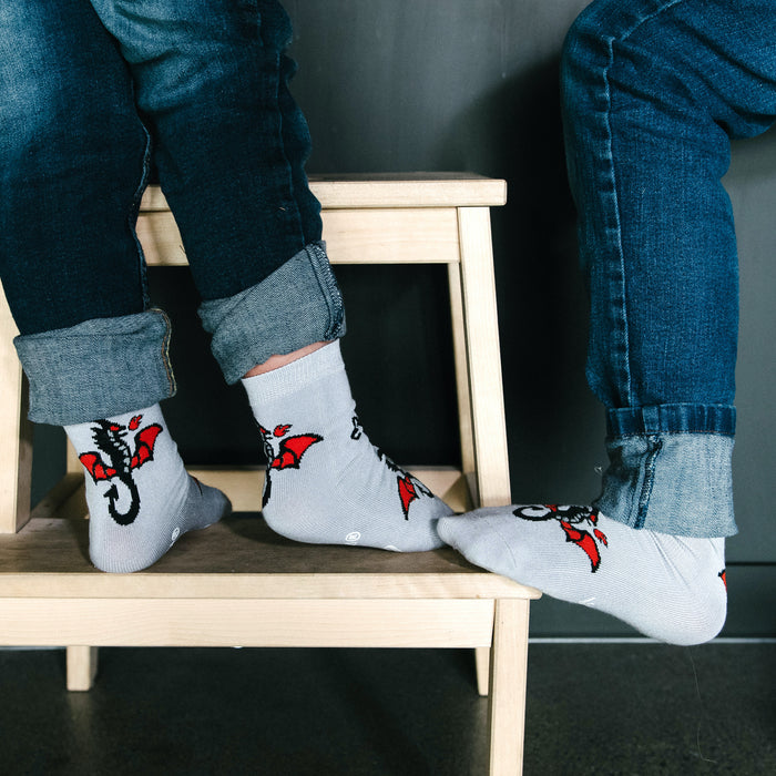 Dinosaur/Dragon Non-Slip Socks 6-pack (5-9 years)