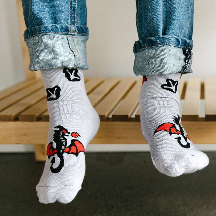 Dinosaur/Dragon Non-Slip Socks 6-pack (5-9 years)