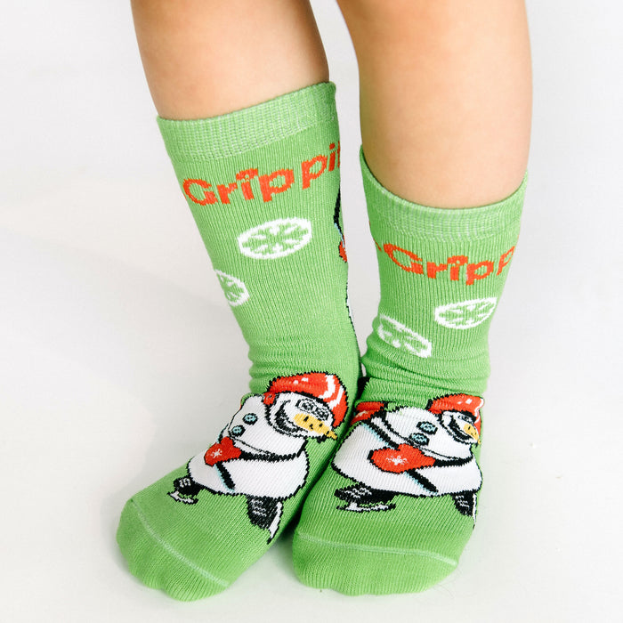 Matching Snowman Socks with Grips - Adult + Kids