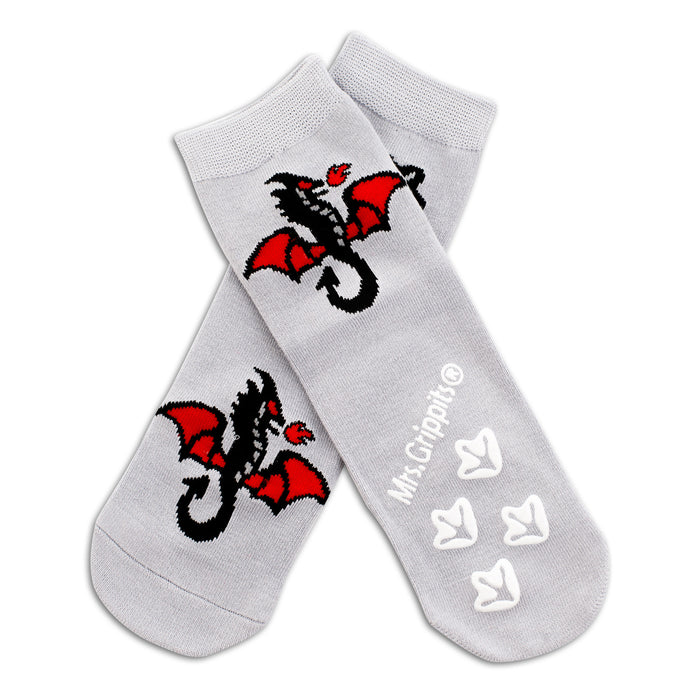Kids Bamboo Socks with Grips - Dragon (Medium)