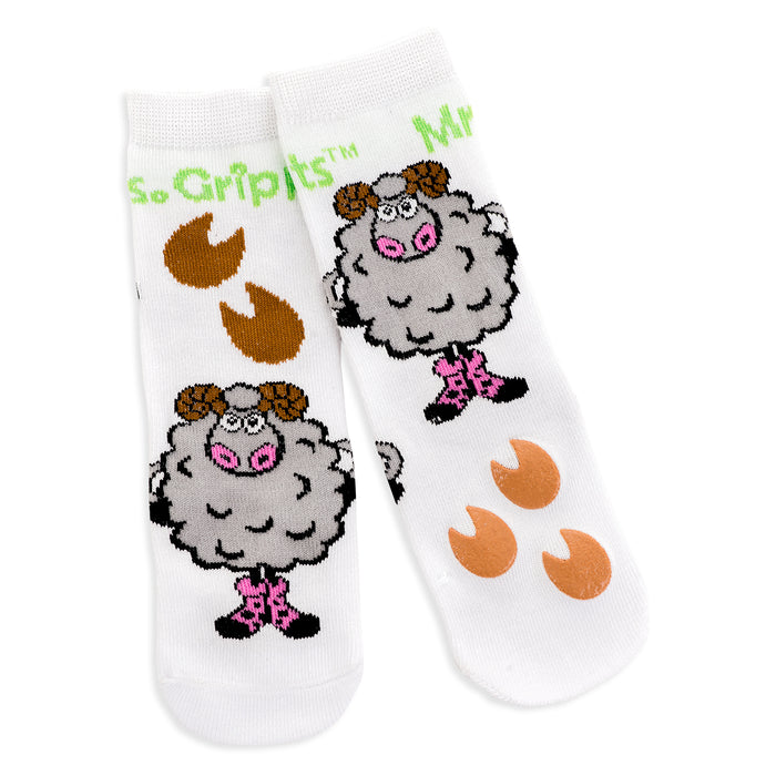 Baby/Kids Bamboo Grips Socks - Pink Butterfly — Grippits