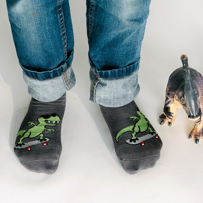 Dinosaur/Dragon Non-Slip Socks 6-pack (5-9 years)