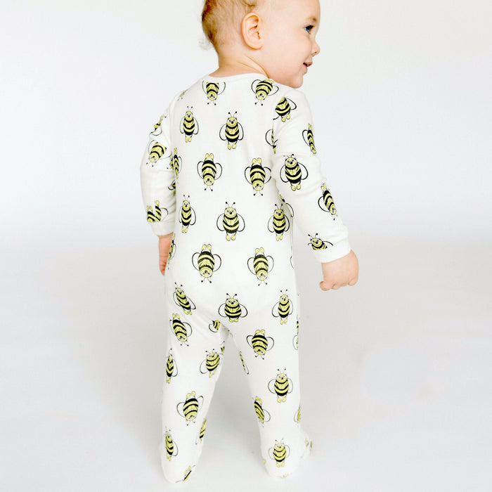Baby/Toddler Bamboo Onesie with Grips - Bee