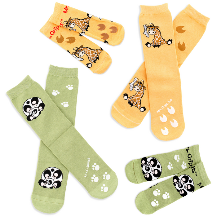 Adult/Kids Matching Grip Socks 4-pack
