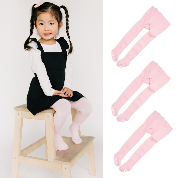 Baby/Kids Tights with Grips - Pink 3-pack